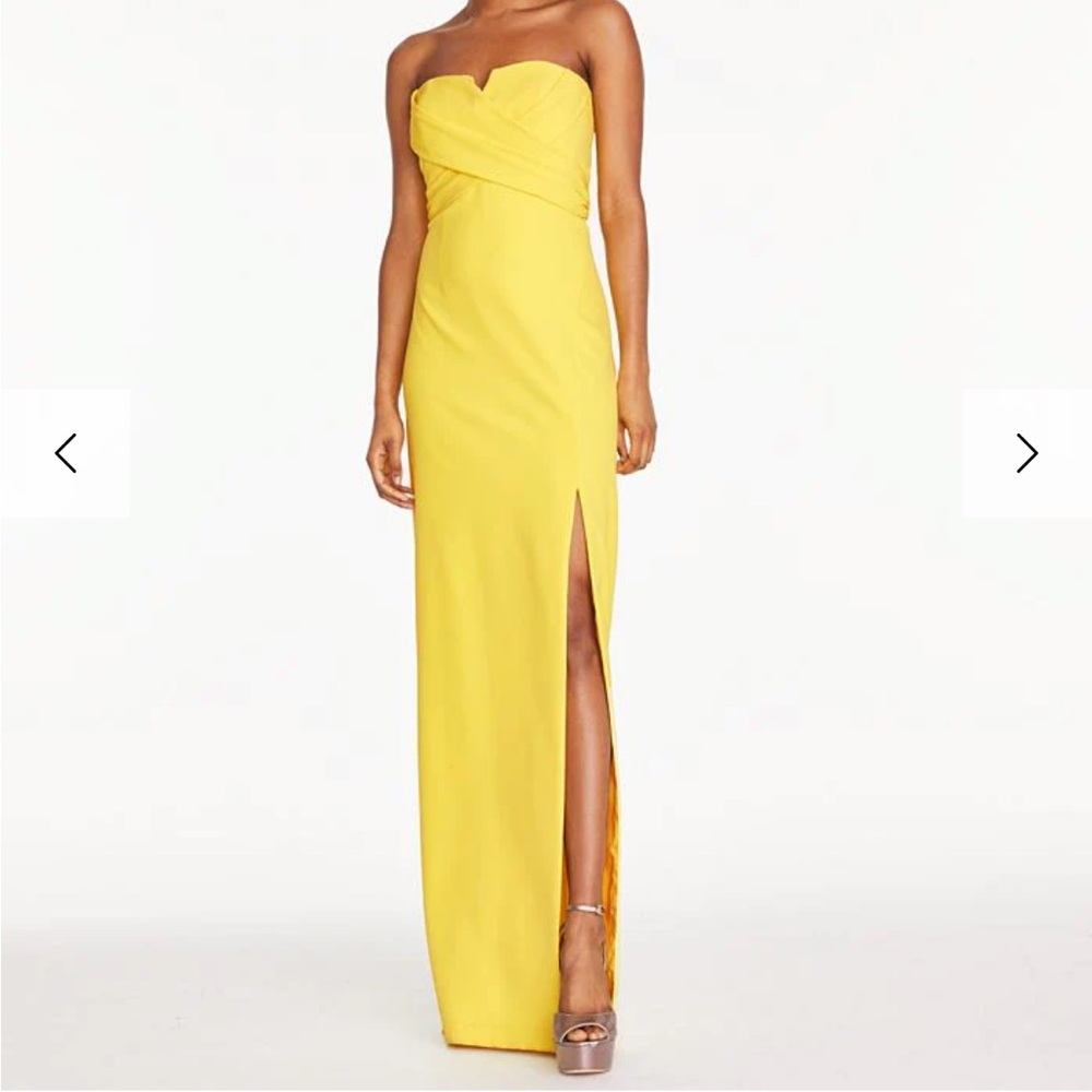 Aidan Mattox Women's Slitted Sweetheart Neckline Full Length Formal Sheath Dress